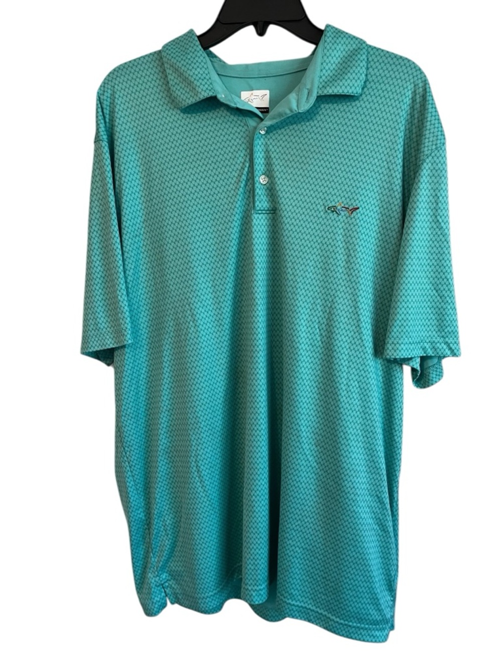 Greg Norman PlayDry Polo XXL Teal Performance Golf Shirt Mens Shark Logo